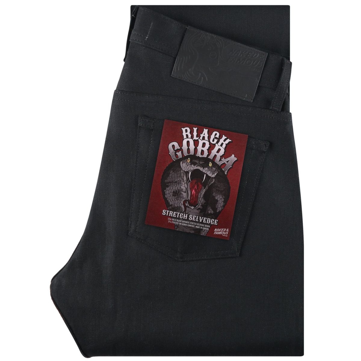 Naked And Famous Super Guy Black Cobra Stretch Selvedge Black Riot HK