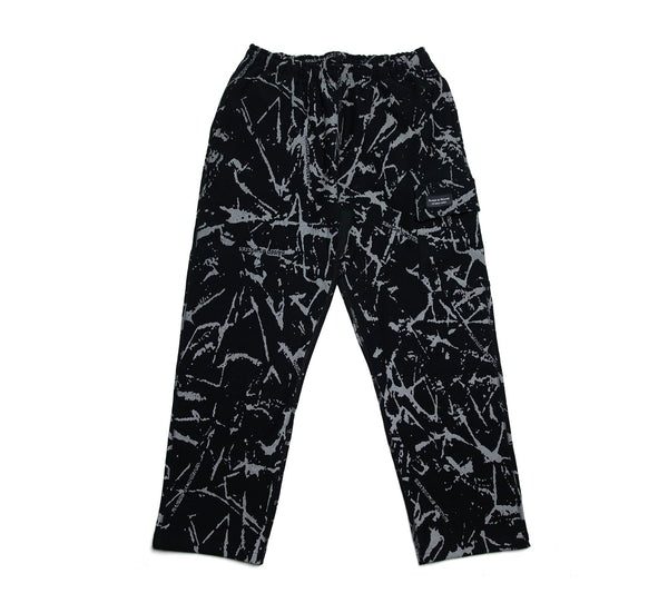 Raised By Wolves-Pants-Black Ice Reflective Cargo Sweats - Black Riot HK