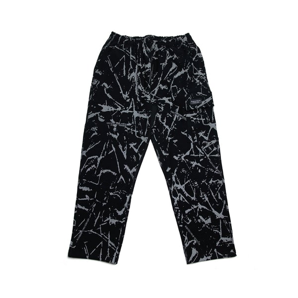 Raised By Wolves-Pants-Black Ice Reflective Cargo Sweats - Black Riot HK