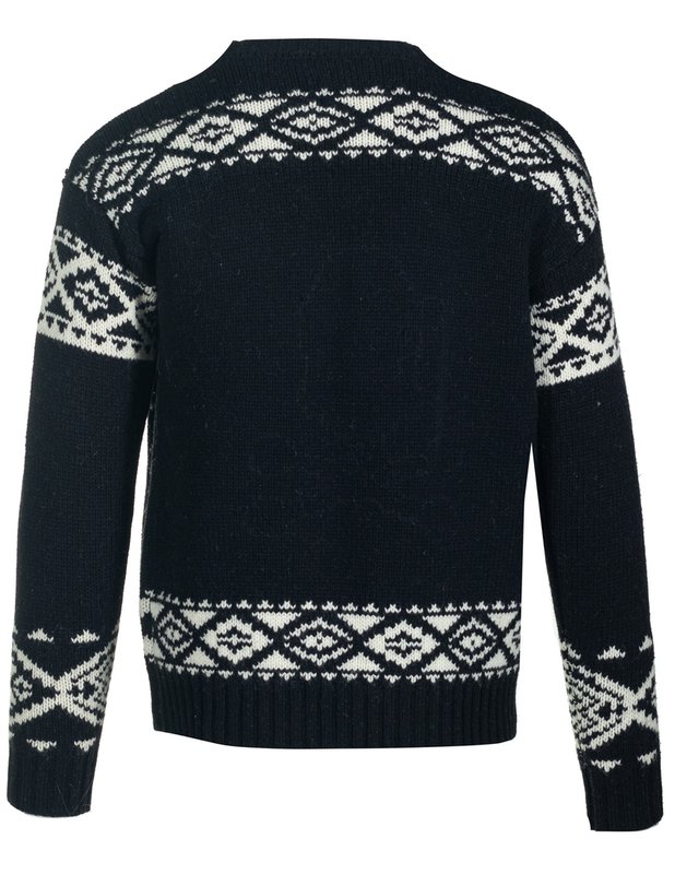 Schott NYC-Sweater-Wool Blend Motif Sweater - Black Riot HK