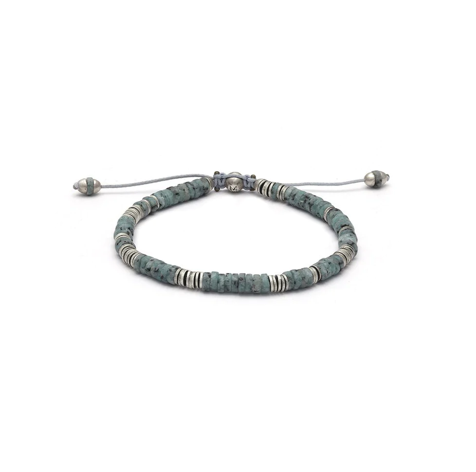 MAOR-Bracelet-Lazuli Bracelet in Silver with Turquoise Gemstone - Black ...