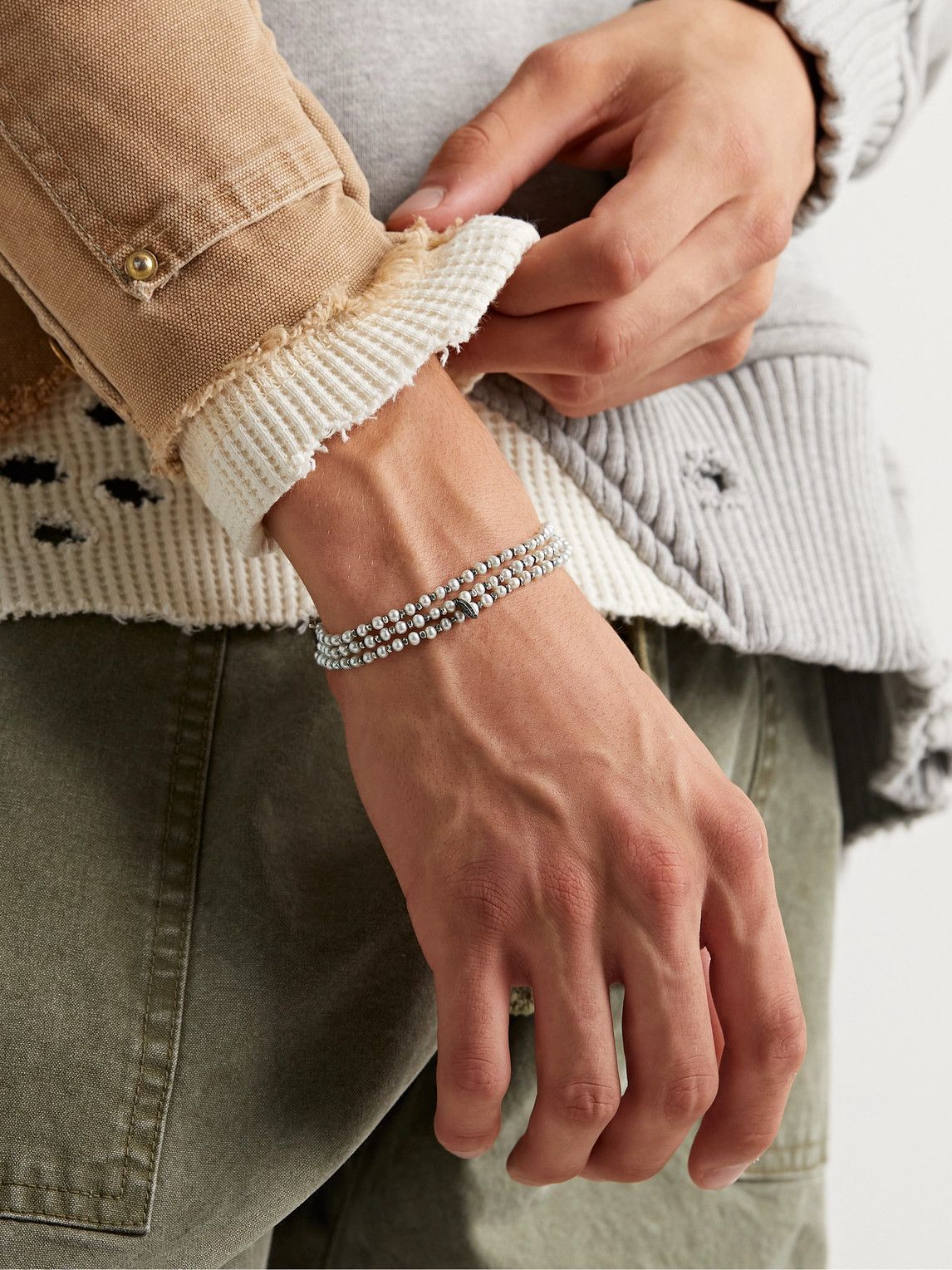 MAOR-Bracelet-Agora Necklace/Bracelet in Silver and Pearls - Black Riot HK